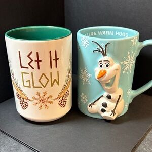 Disney Frozen Set of 2 - Let It Glow Mug & Olaf Blue 3D Mug Set